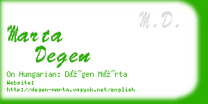 marta degen business card